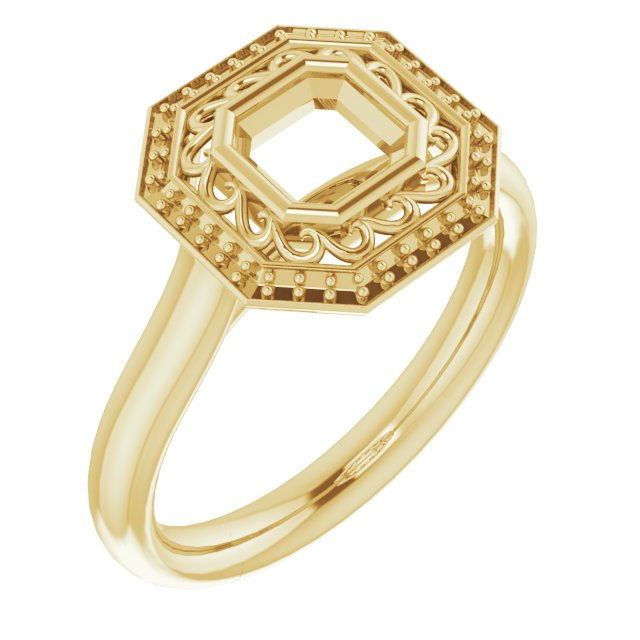 Sculptural Bezel-Set Halo-Style Ring