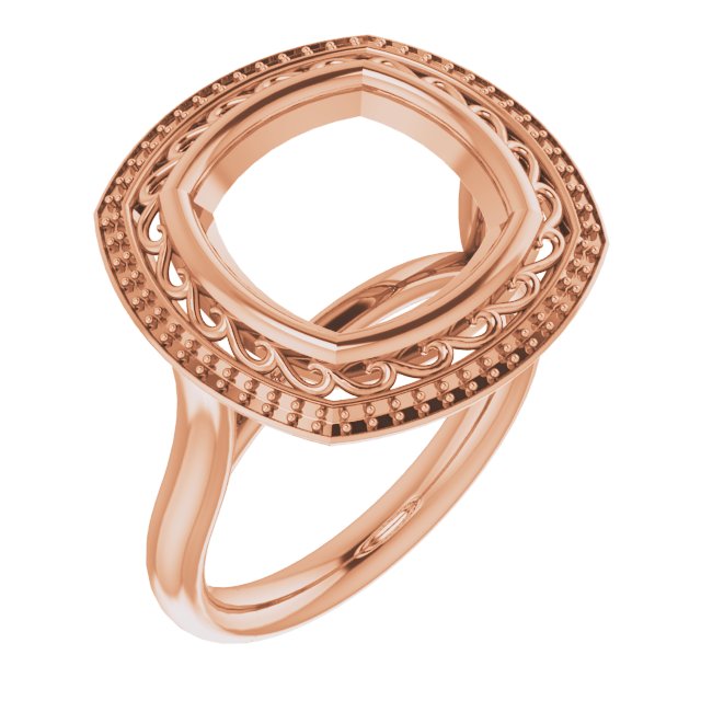 Sculptural Bezel-Set Halo-Style Ring
