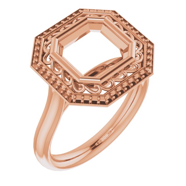 Sculptural Bezel-Set Halo-Style Ring