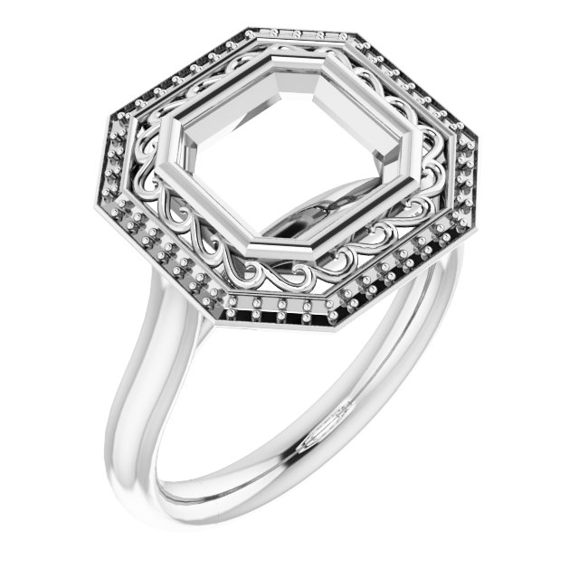 Sculptural Bezel-Set Halo-Style Ring