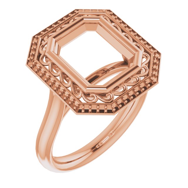 Sculptural Bezel-Set Halo-Style Ring