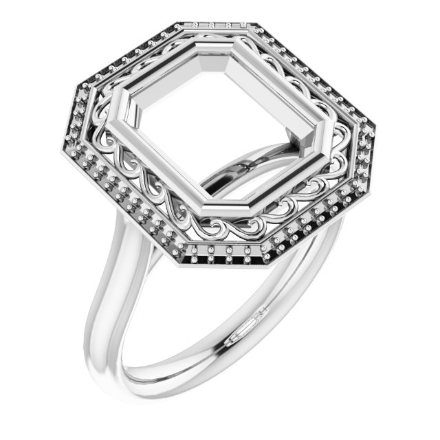 Sculptural Bezel-Set Halo-Style Ring