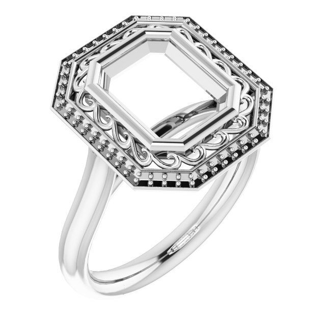 Sculptural Bezel-Set Halo-Style Ring
