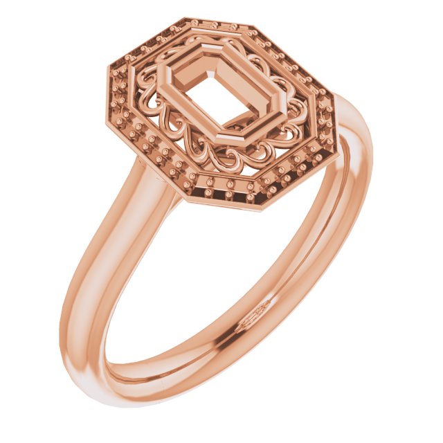 Sculptural Bezel-Set Halo-Style Ring