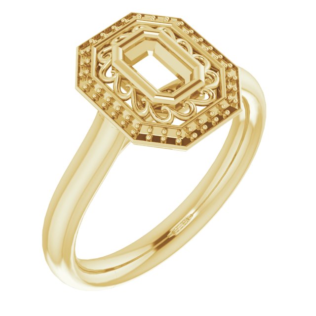 Sculptural Bezel-Set Halo-Style Ring