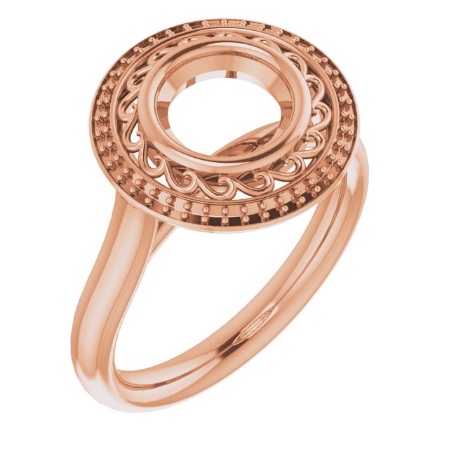 Sculptural Bezel-Set Halo-Style Ring