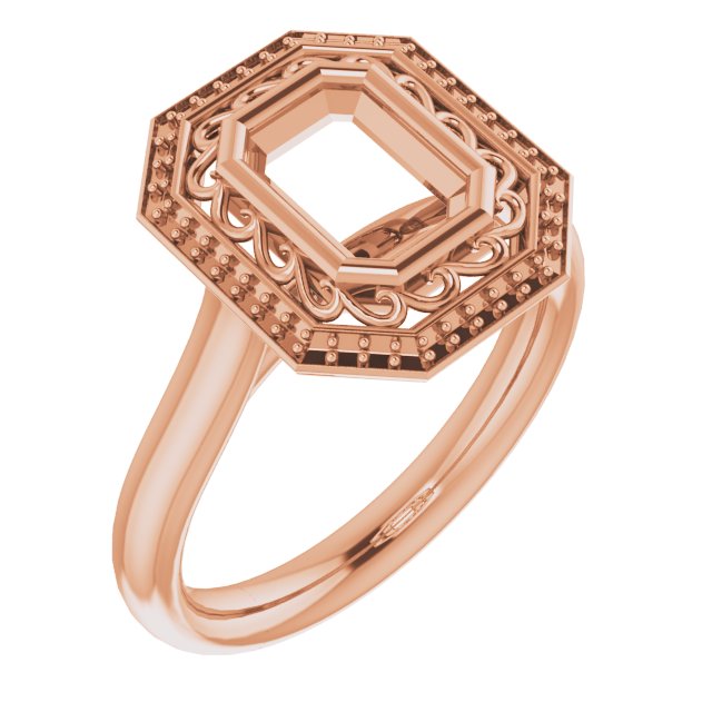 Sculptural Bezel-Set Halo-Style Ring