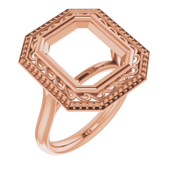 Sculptural Bezel-Set Halo-Style Ring