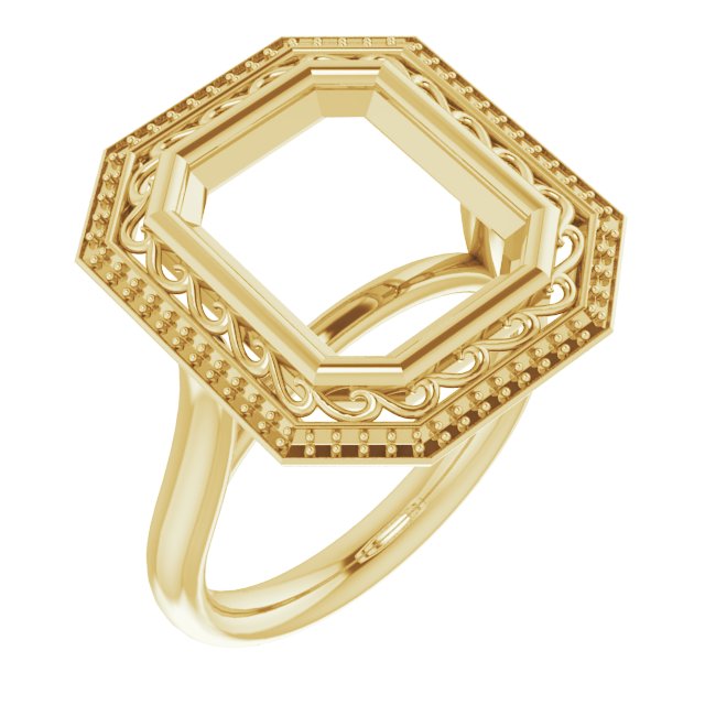 Sculptural Bezel-Set Halo-Style Ring