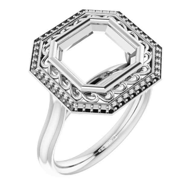 Sculptural Bezel-Set Halo-Style Ring