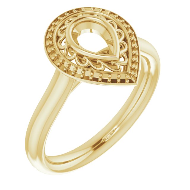 Sculptural Bezel-Set Halo-Style Ring