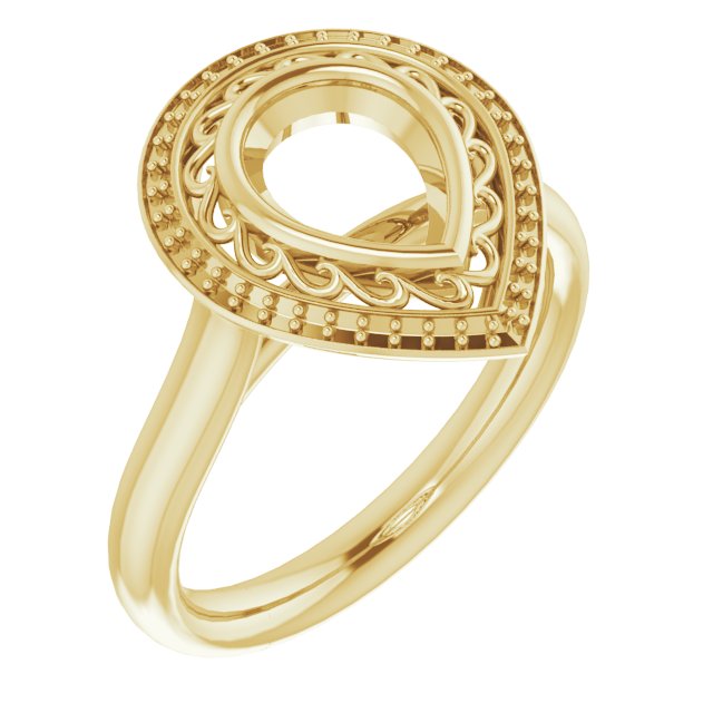 Sculptural Bezel-Set Halo-Style Ring