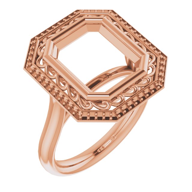 Sculptural Bezel-Set Halo-Style Ring