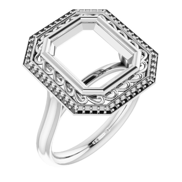 Sculptural Bezel-Set Halo-Style Ring