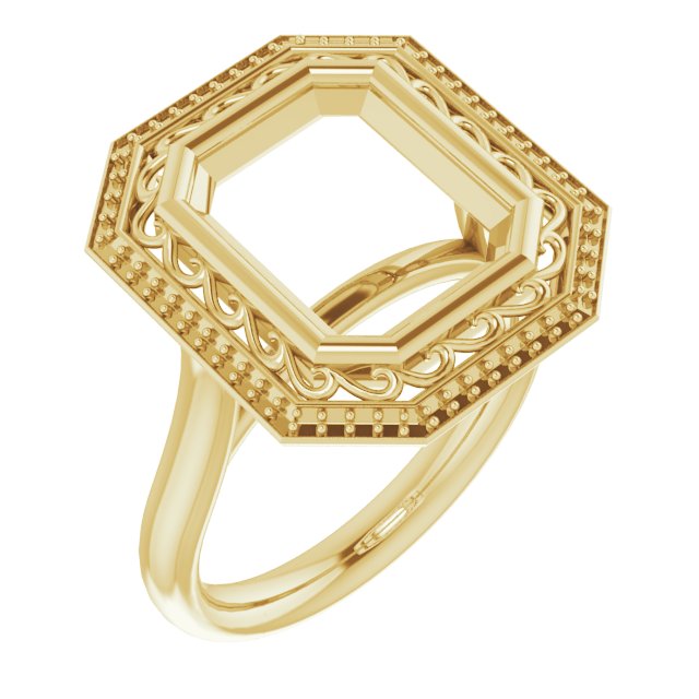 Sculptural Bezel-Set Halo-Style Ring
