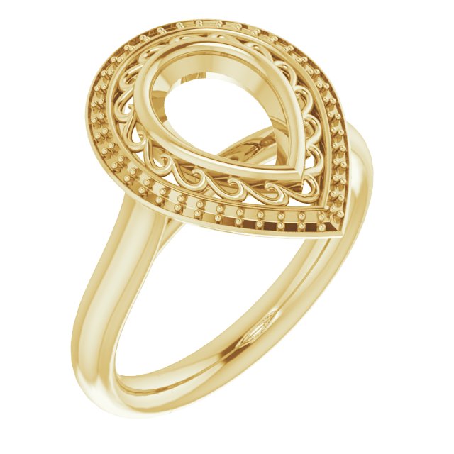 Sculptural Bezel-Set Halo-Style Ring