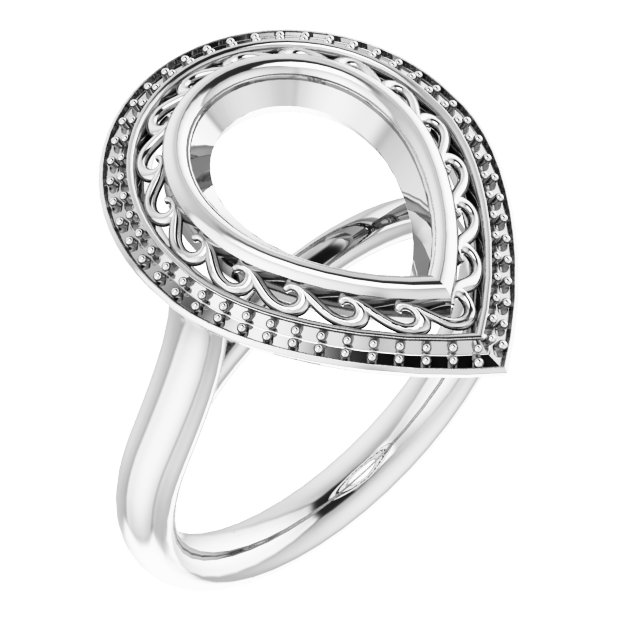 Sculptural Bezel-Set Halo-Style Ring