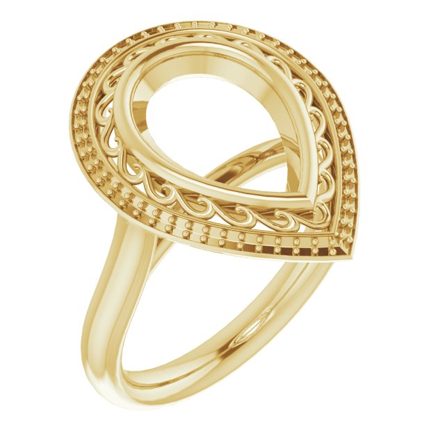 Sculptural Bezel-Set Halo-Style Ring