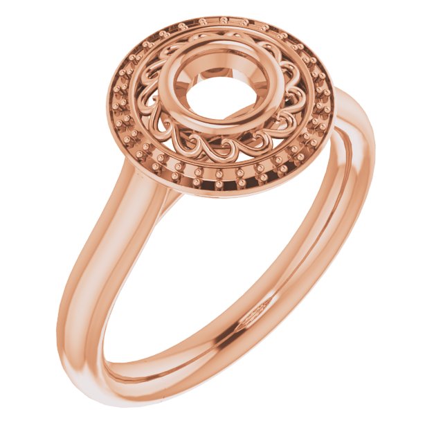 Sculptural Bezel-Set Halo-Style Ring