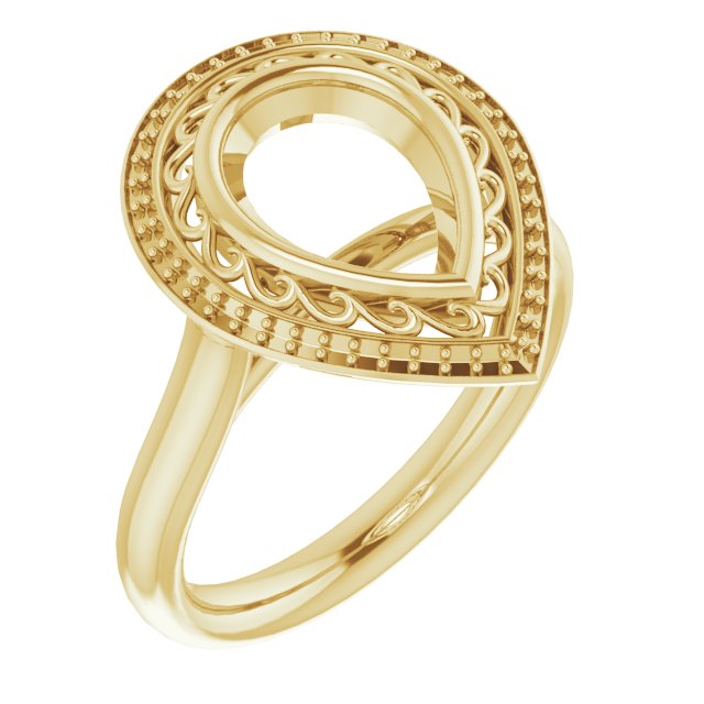 Sculptural Bezel-Set Halo-Style Ring