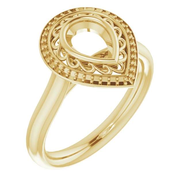 Sculptural Bezel-Set Halo-Style Ring