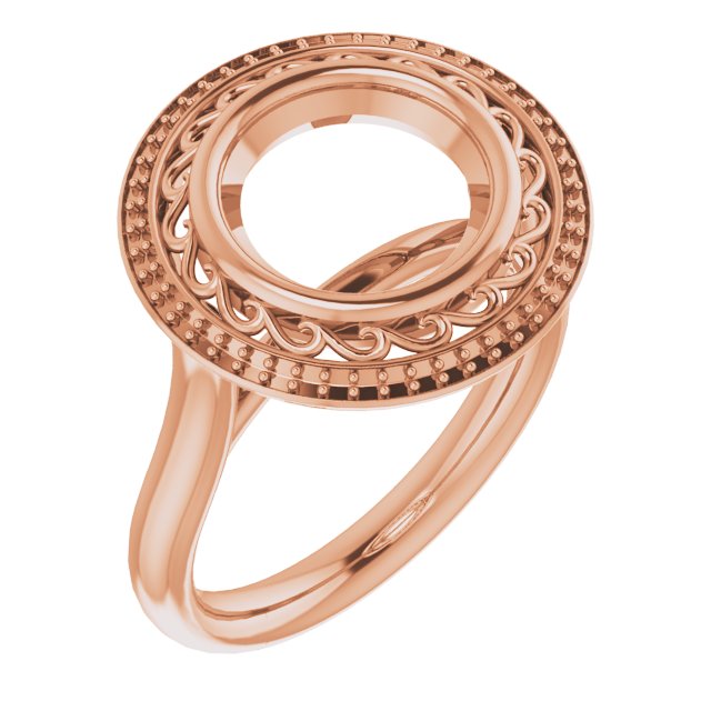 Sculptural Bezel-Set Halo-Style Ring