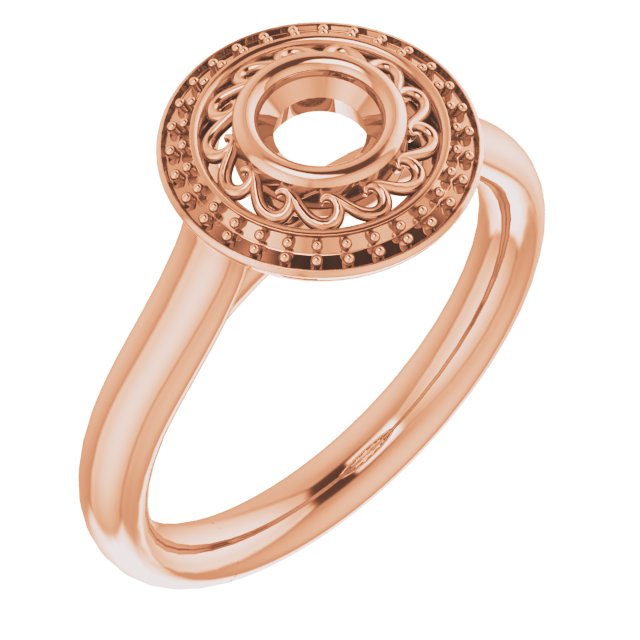 Sculptural Bezel-Set Halo-Style Ring