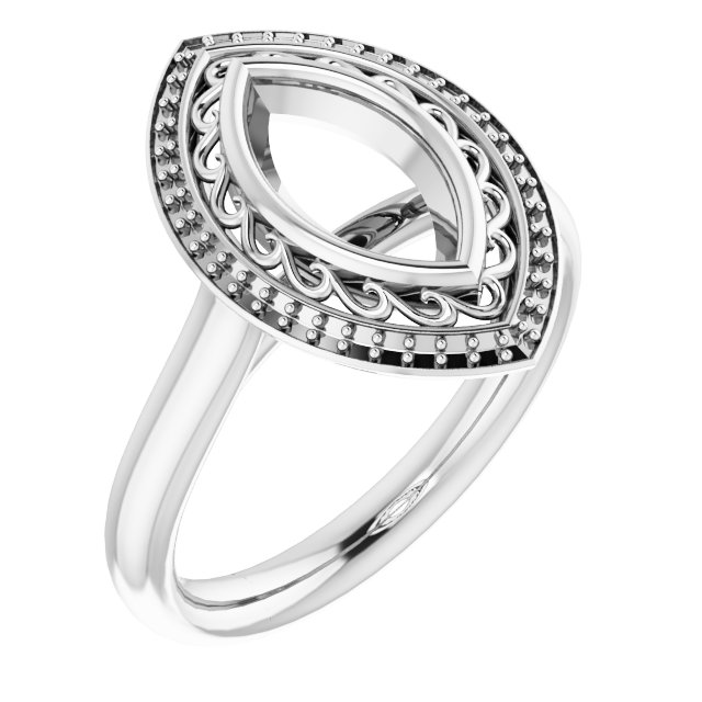 Sculptural Bezel-Set Halo-Style Ring