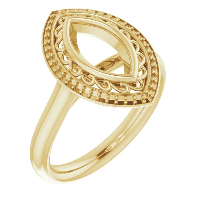 Sculptural Bezel-Set Halo-Style Ring