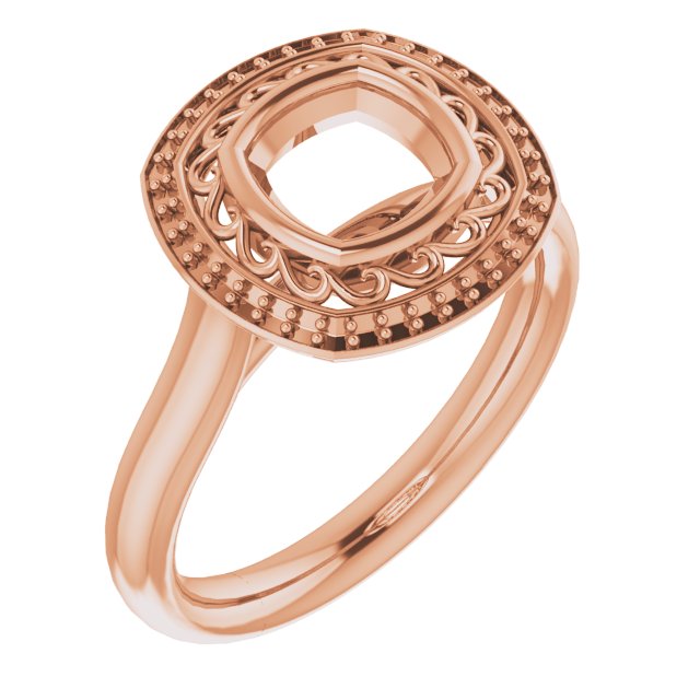 Sculptural Bezel-Set Halo-Style Ring
