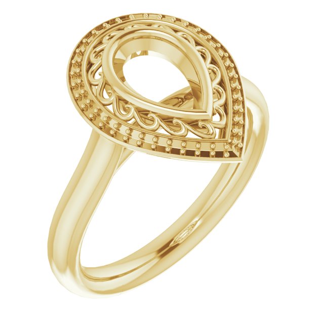 Sculptural Bezel-Set Halo-Style Ring