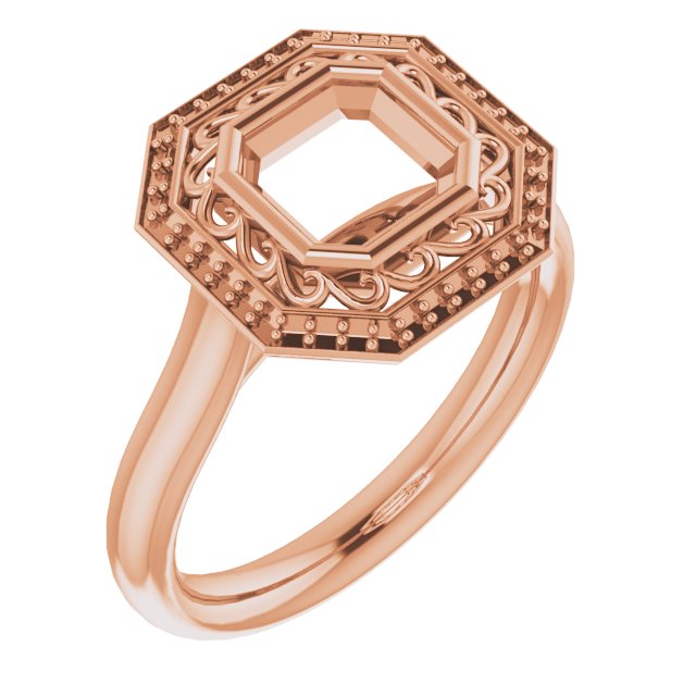 Sculptural Bezel-Set Halo-Style Ring