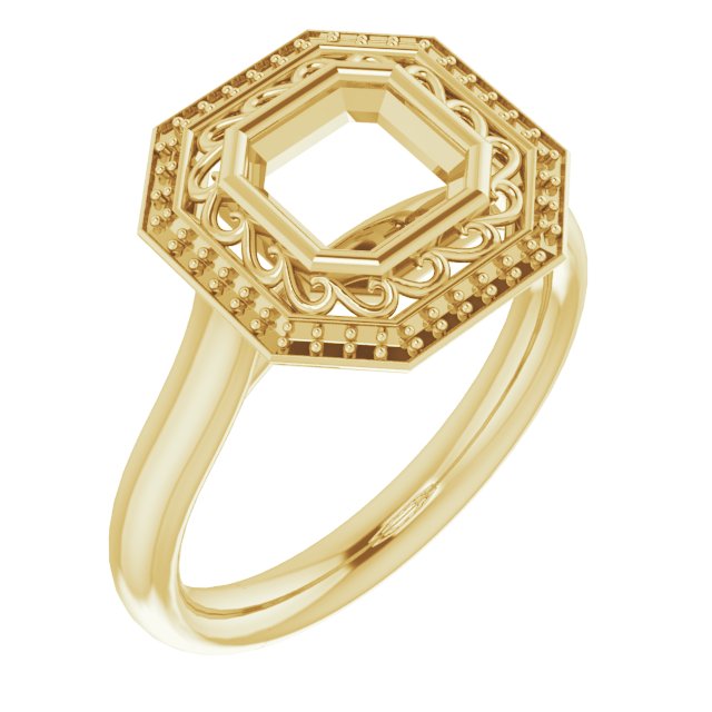 Sculptural Bezel-Set Halo-Style Ring