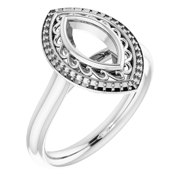 Sculptural Bezel-Set Halo-Style Ring