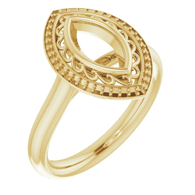 Sculptural Bezel-Set Halo-Style Ring