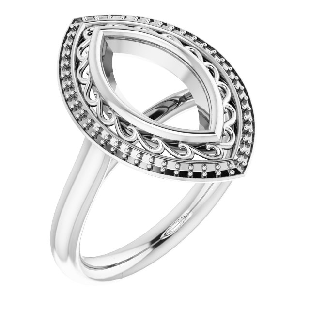 Sculptural Bezel-Set Halo-Style Ring