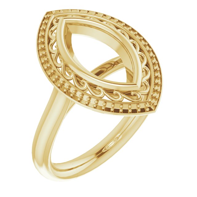 Sculptural Bezel-Set Halo-Style Ring