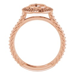 Bezel-Set Halo-Style Engagement Ring 