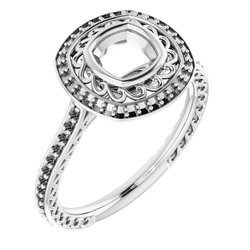 Bezel-Set Halo-Style Engagement Ring 