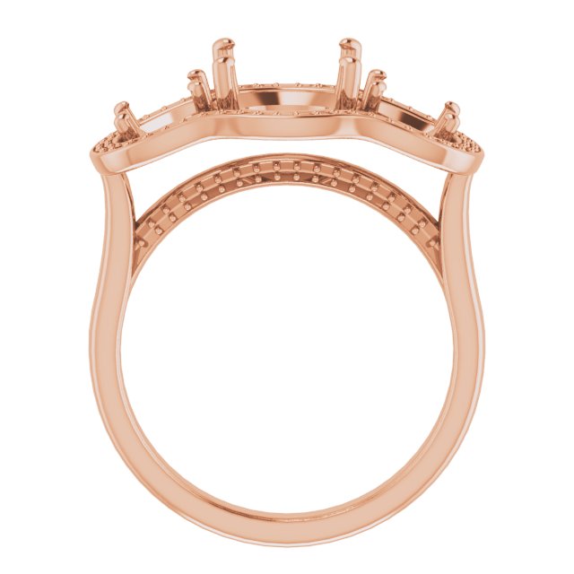 14K Rose Gold  8.8 mm Round Engagement Ring Mounting