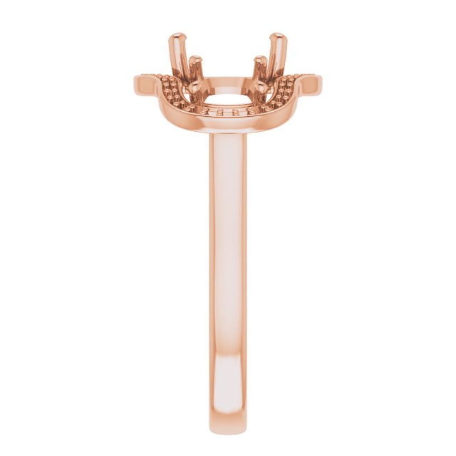14K Rose Gold  8.8 mm Round Engagement Ring Mounting