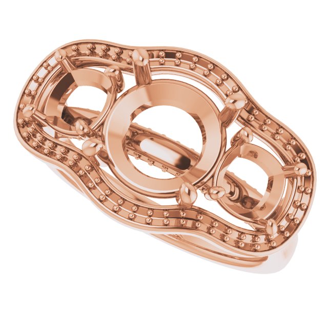 14K Rose Gold  8.8 mm Round Engagement Ring Mounting
