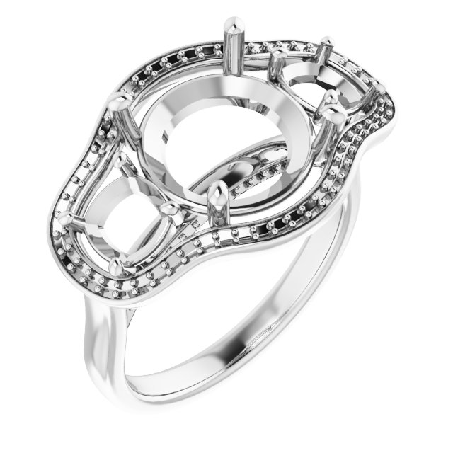 Three-Stone Halo-Style Engagement Ring