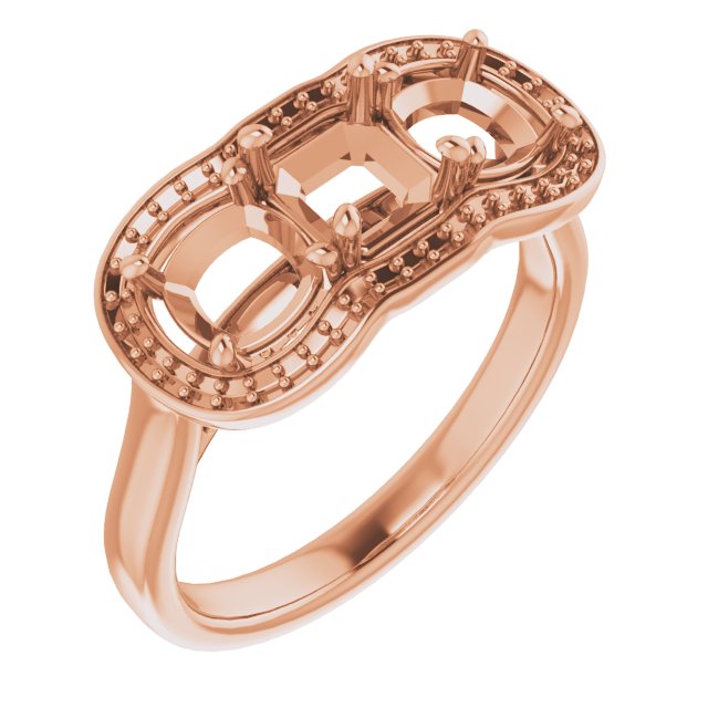 Three-Stone Halo-Style Engagement Ring
