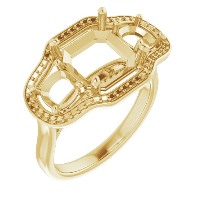 Three-Stone Halo-Style Engagement Ring