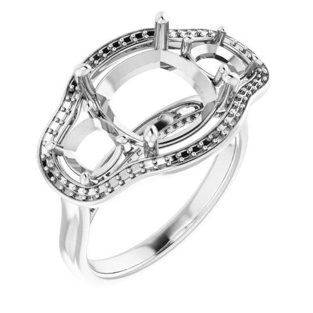 Three-Stone Halo-Style Engagement Ring