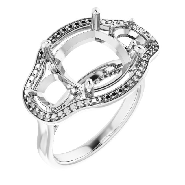 Three-Stone Halo-Style Engagement Ring