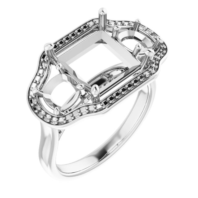 Three-Stone Halo-Style Engagement Ring