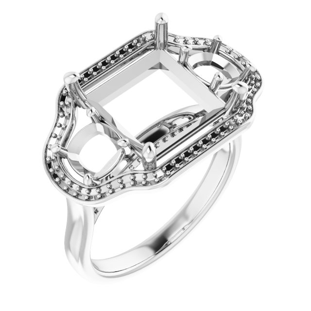 Three-Stone Halo-Style Engagement Ring