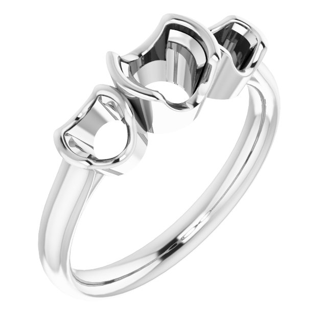 Half-Bezel Three-Stone Ring